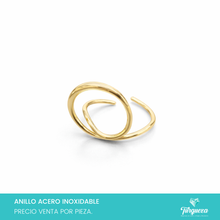 Cargar imagen en el visor de la galería, Anillo Onda Dorado Acero Inoxidable
