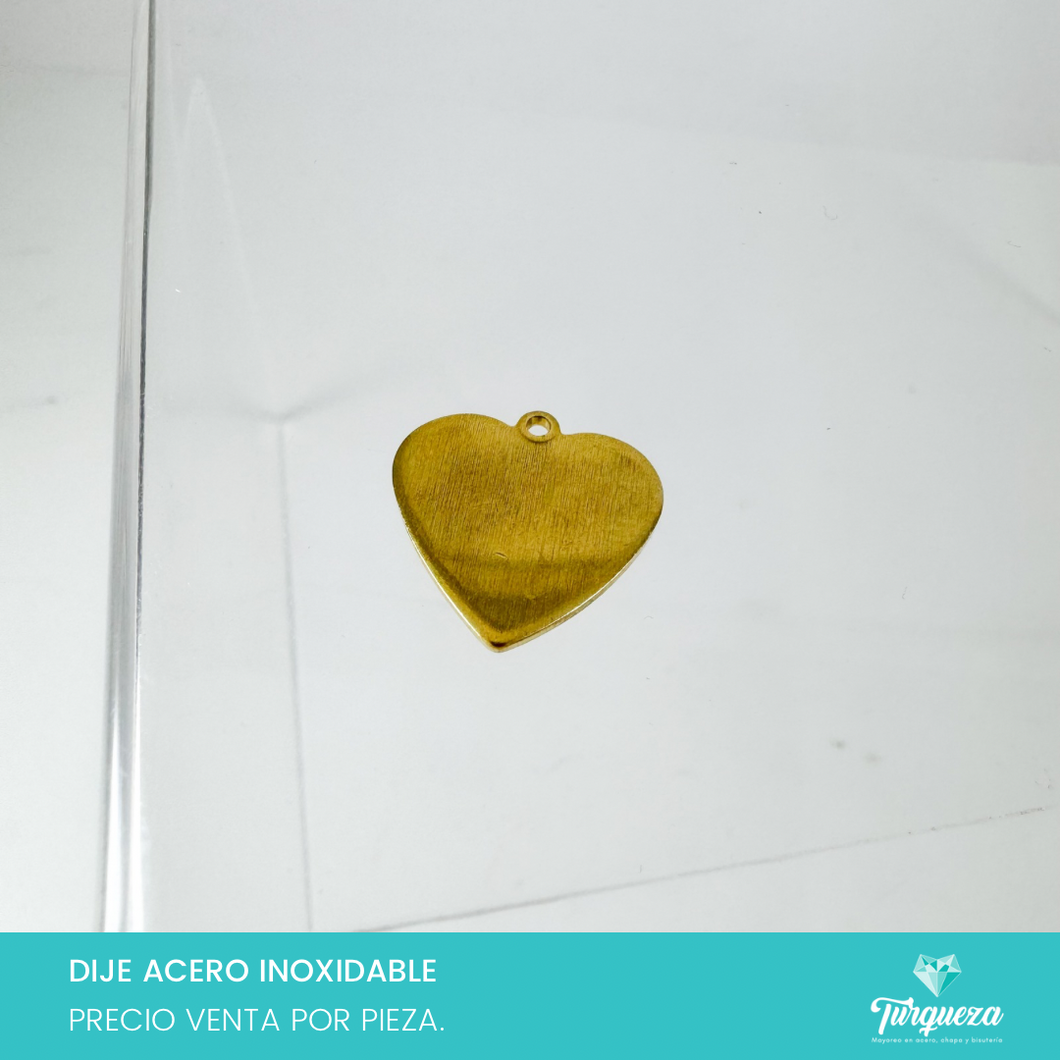 Dije Placa Grabado Corazon Acero Inoxidable