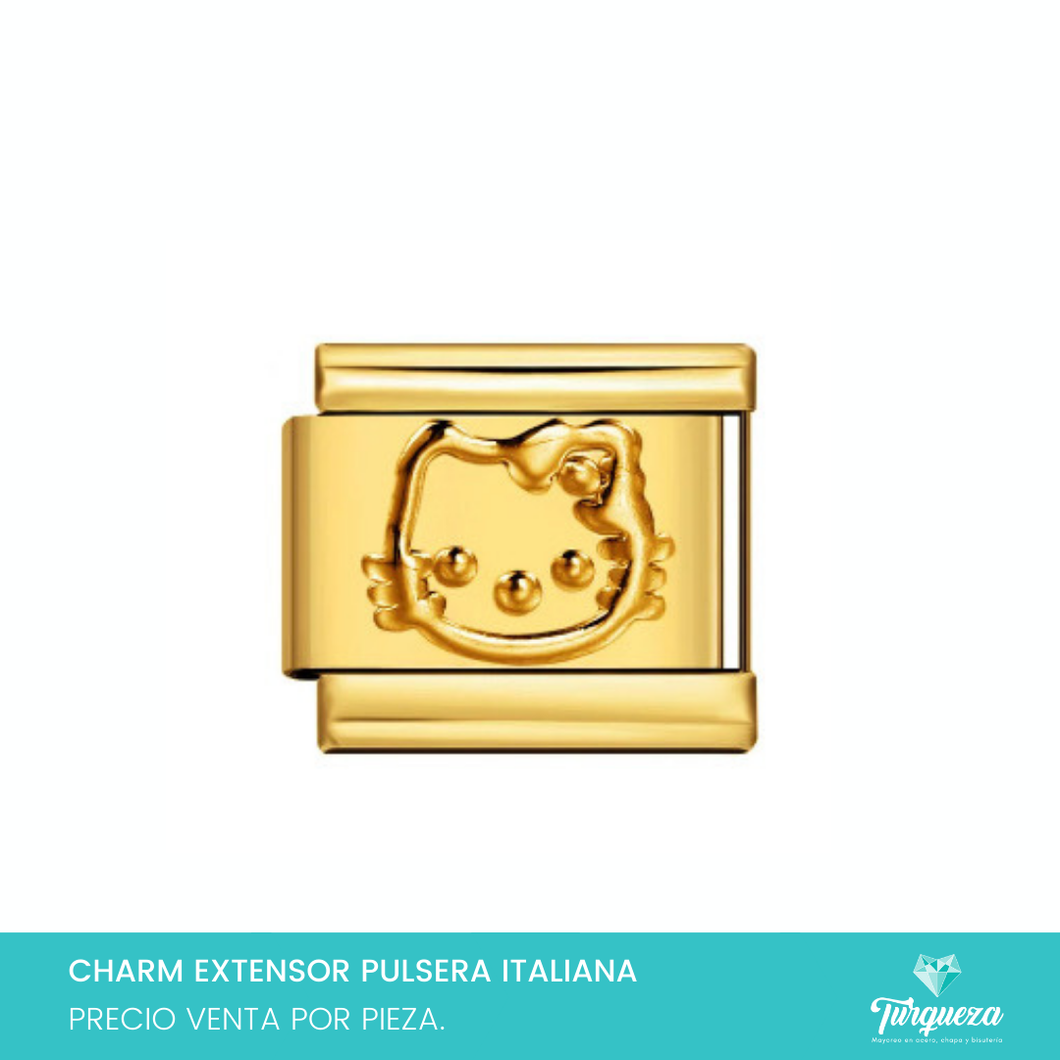 Dije Charm H K para Pulsera Tipo Italiana Dorado Acero Inoxidable