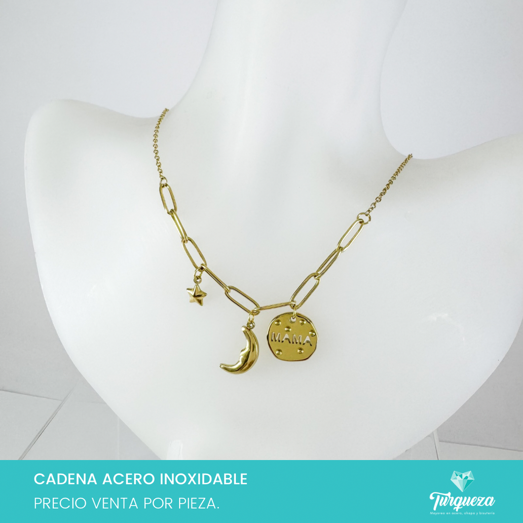 Collar Luna Mama Acero Inoxidable