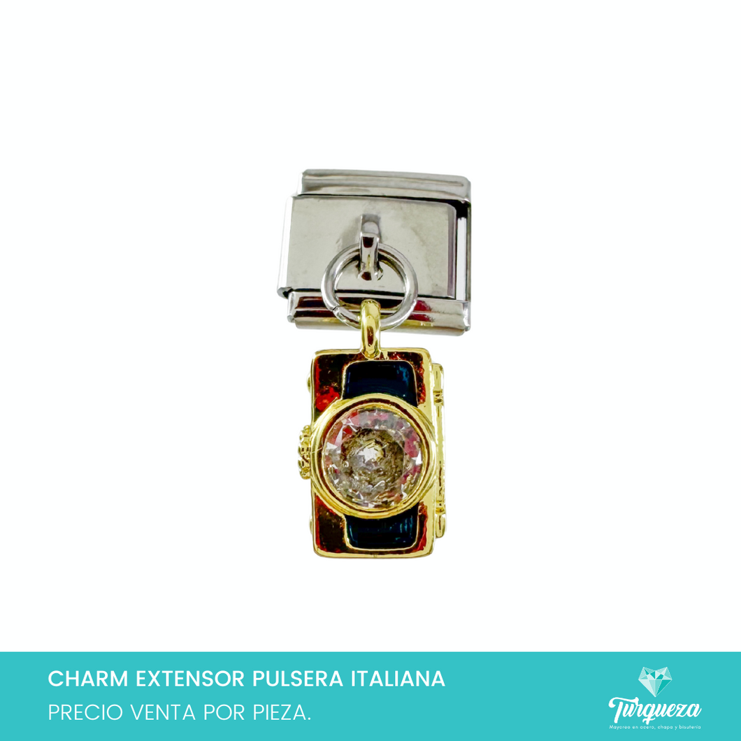 Dije Charm Camara Colgante para Pulsera Tipo Italiana Acero Inoxidable
