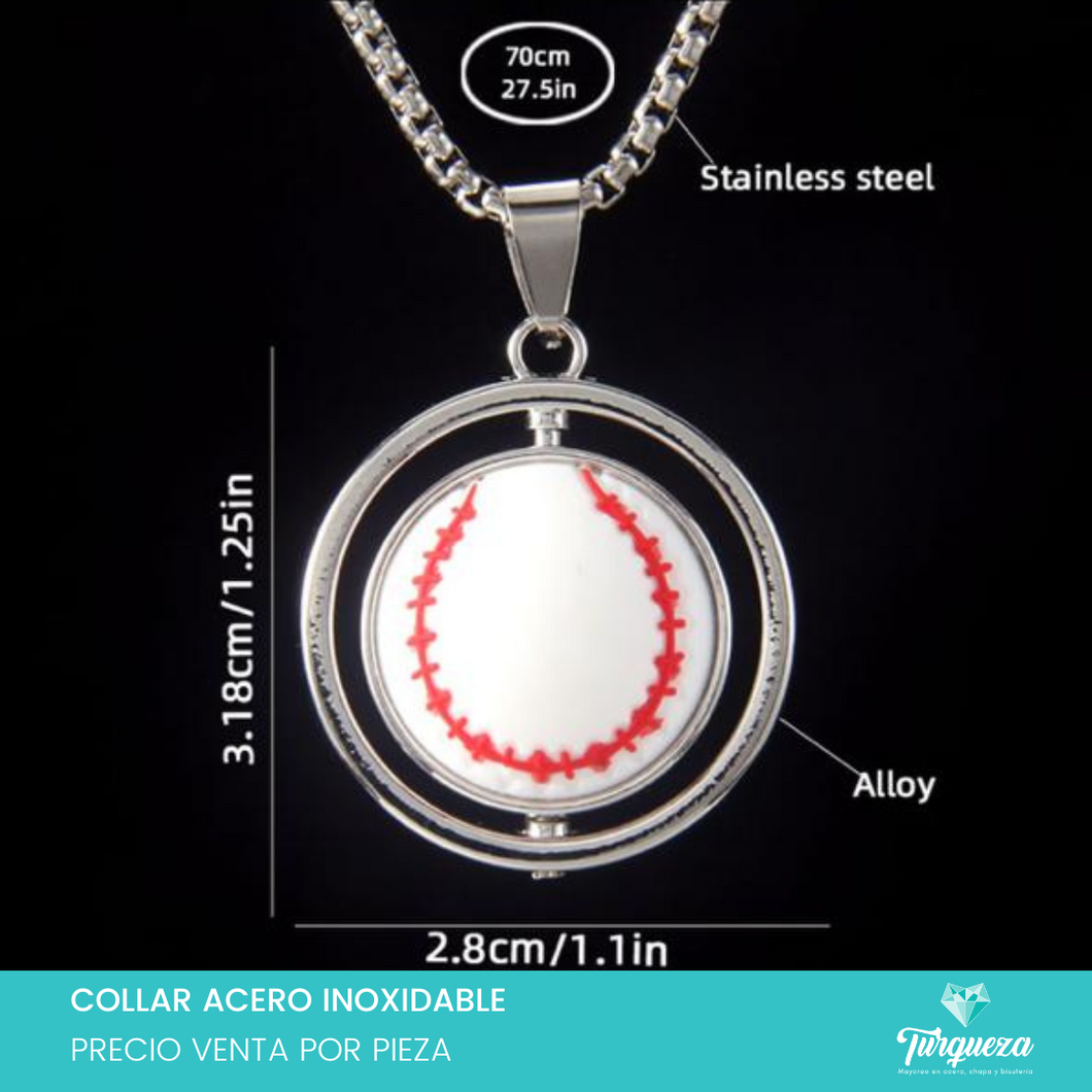 Collar Pelota Beis Gira Acero Inoxidable