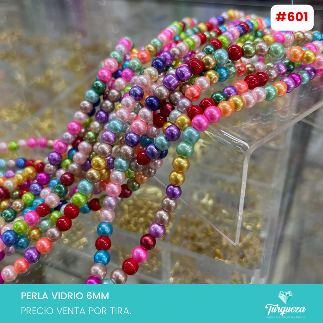 Perla de vidrio 6mm Variedad de colores