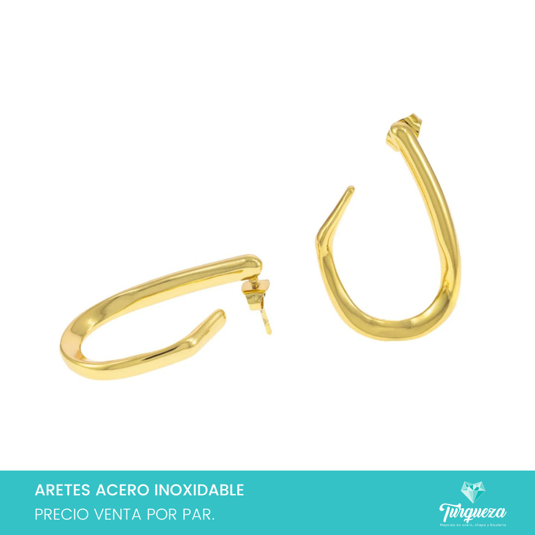 Arete Geometrico Dorado (3.5cm) Acero Inoxidable