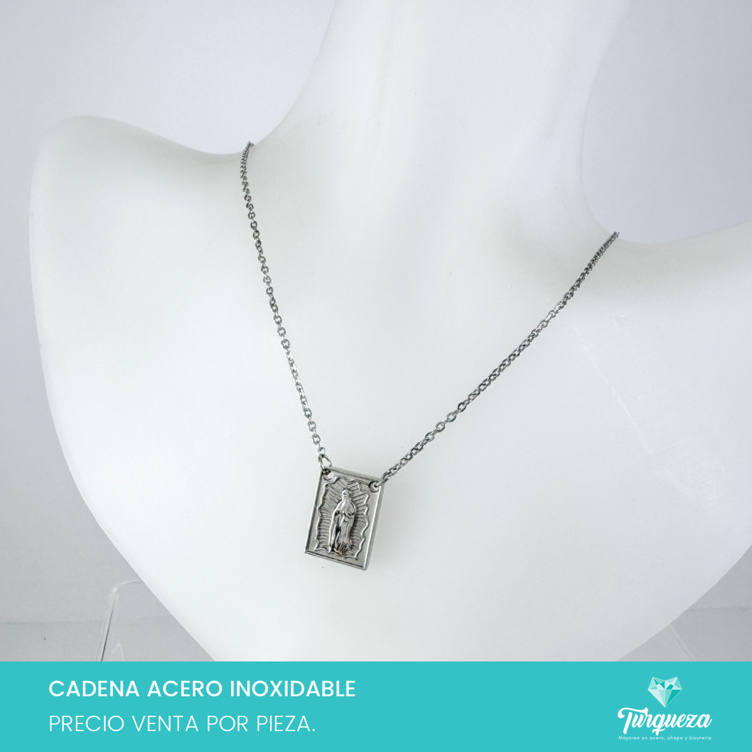 Collar Escapulario Virgen Acero Inoxidable