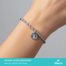 Cargar imagen en el visor de la galería, Pulsera Torsal San Benito Plateado Acero Inoxidable
