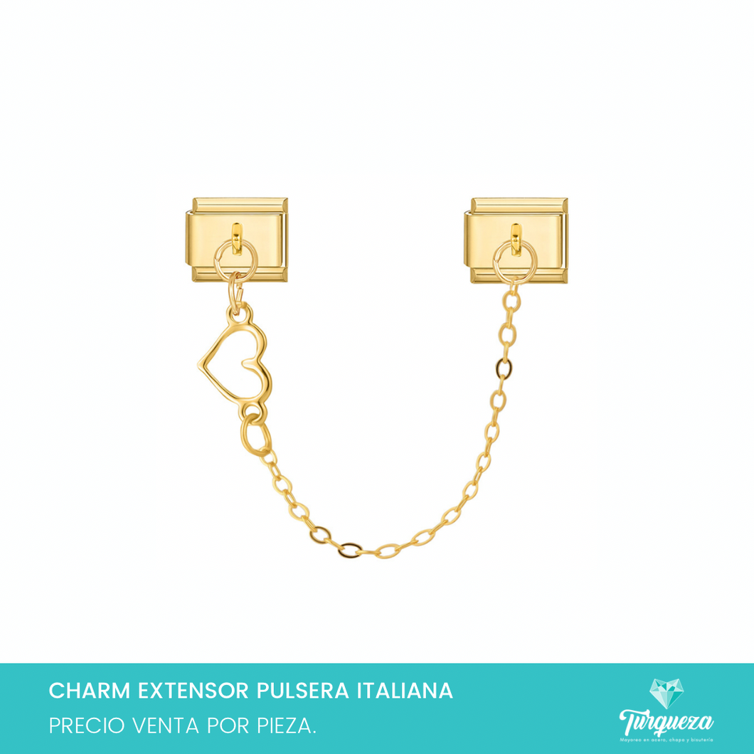 Dije Charm Corazon Colgante para Pulsera Tipo Italiana Acero Inoxidable