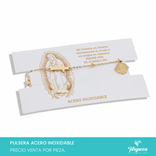 Cargar imagen en el visor de la galería, Pulsera Virgen Dorado Acero Inoxidable
