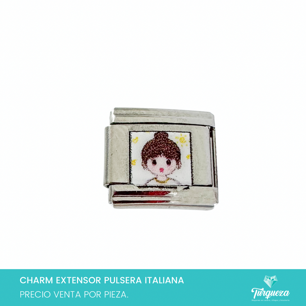 Dije Charm Niña para Pulsera Tipo Italiana Acero Inoxidable