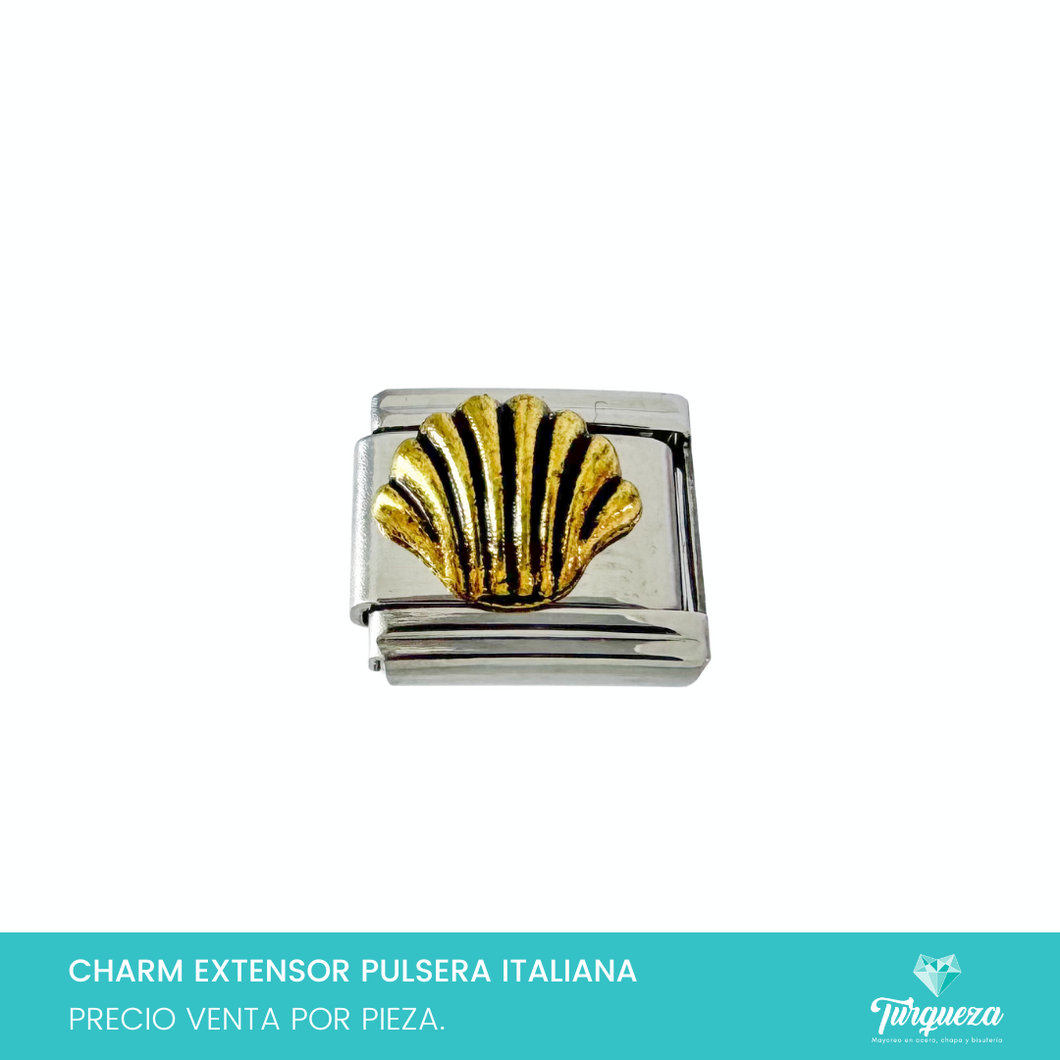 Dije Charm Concha para Pulsera Tipo Italiana Acero Inoxidable