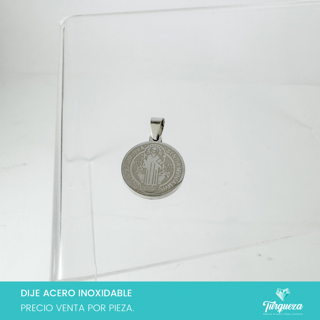 Dije Medalla San Benito Acero Inoxidable