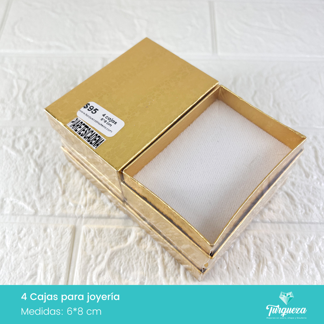 4 Cajas de Joyería Dorado (6*8cm)