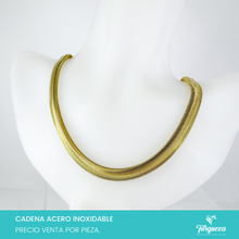 Cargar imagen en el visor de la galería, Cadena Planchada Dorada (60cm-8mm) Acero Inoxidable
