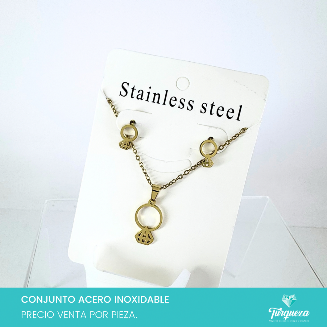 Conjunto Anillo Acero Inoxidable