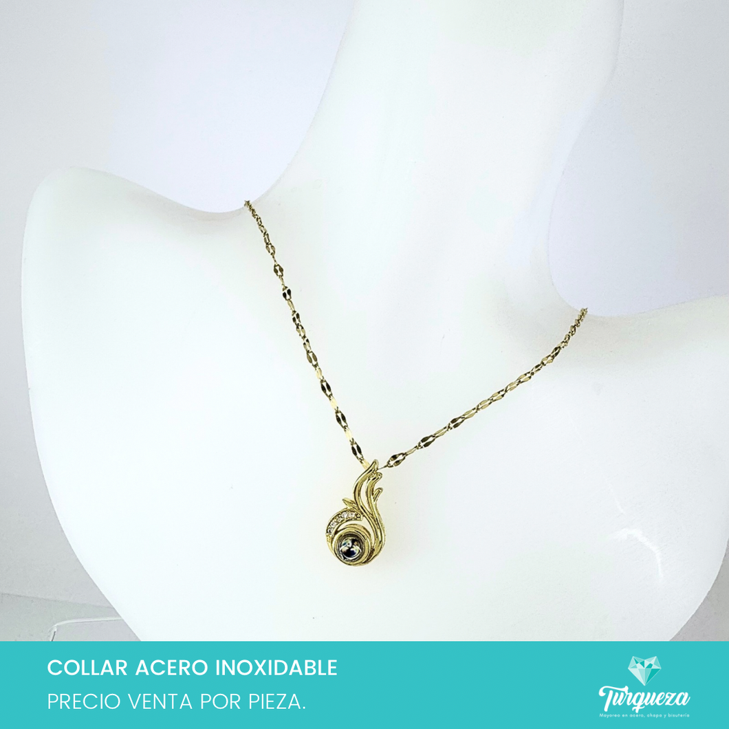 Collar Teamo en 1000 Idiomas Dorado Acero Inoxidable