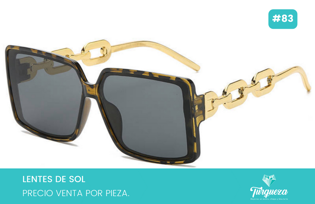 Lentes de Sol Cuadrado Cadena Carey #83