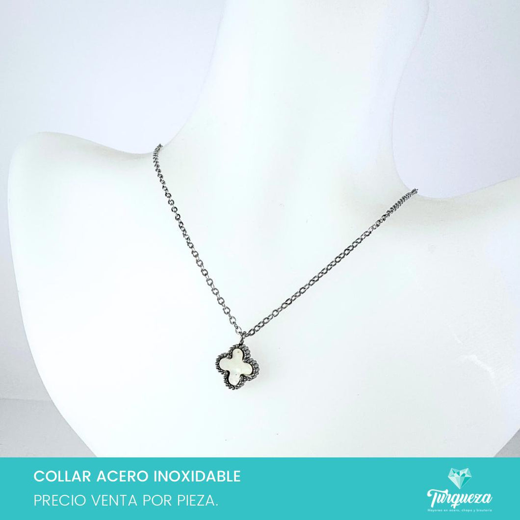 Collar Dupe VC Plateado Acero Inoxidable