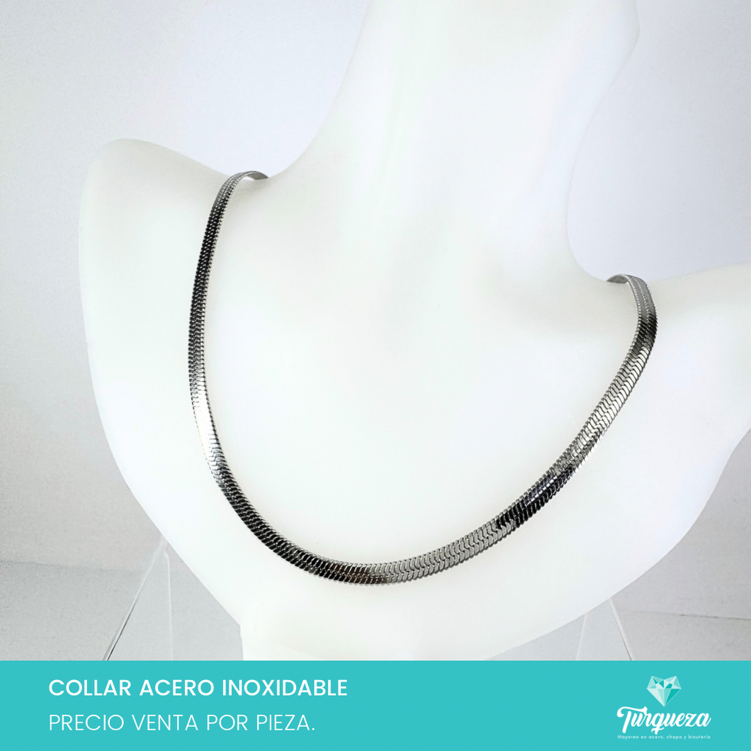 Cadena Planchada Plateado (50cm-5mm) Acero Inoxidable