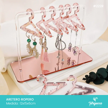 Load image into Gallery viewer, Exhibidor Aretes Ropero Ganchitos de Ropa Rosa Espejo
