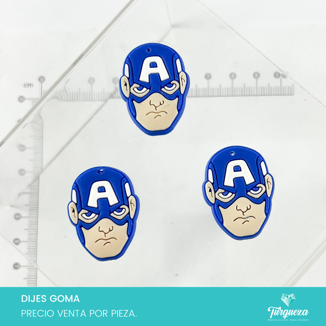 Dije Super Heroe Capitan A (3x2.3cm) Goma