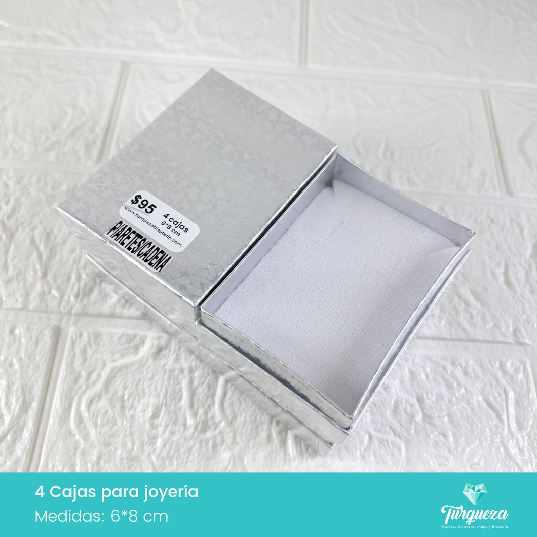 4 Cajas de Joyería Plateada (6*8cm)