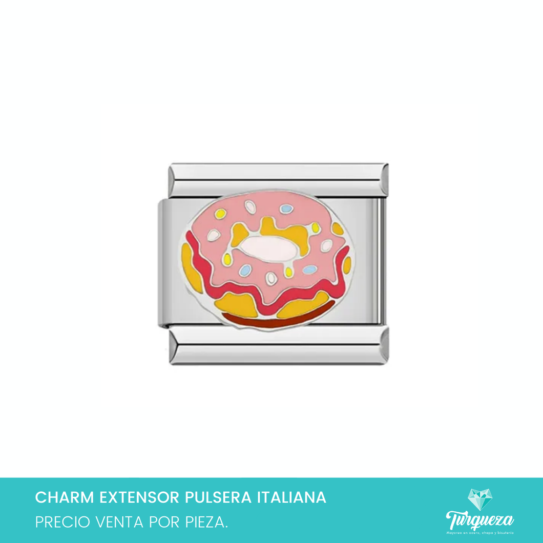 Dije Charm Dona para Pulsera Tipo Italiana Plateado Acero Inoxidable