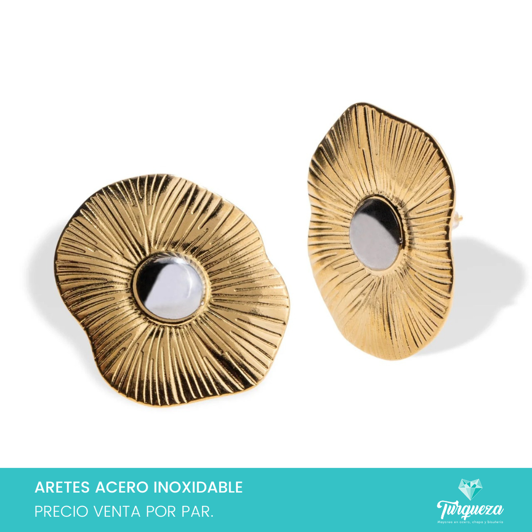 Arete Ondulado Centro bola Bitono 3cm Acero Inoxidable