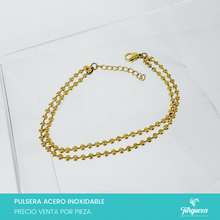 Cargar imagen en el visor de la galería, Pulsera Balines Dorado Acero Inoxidable

