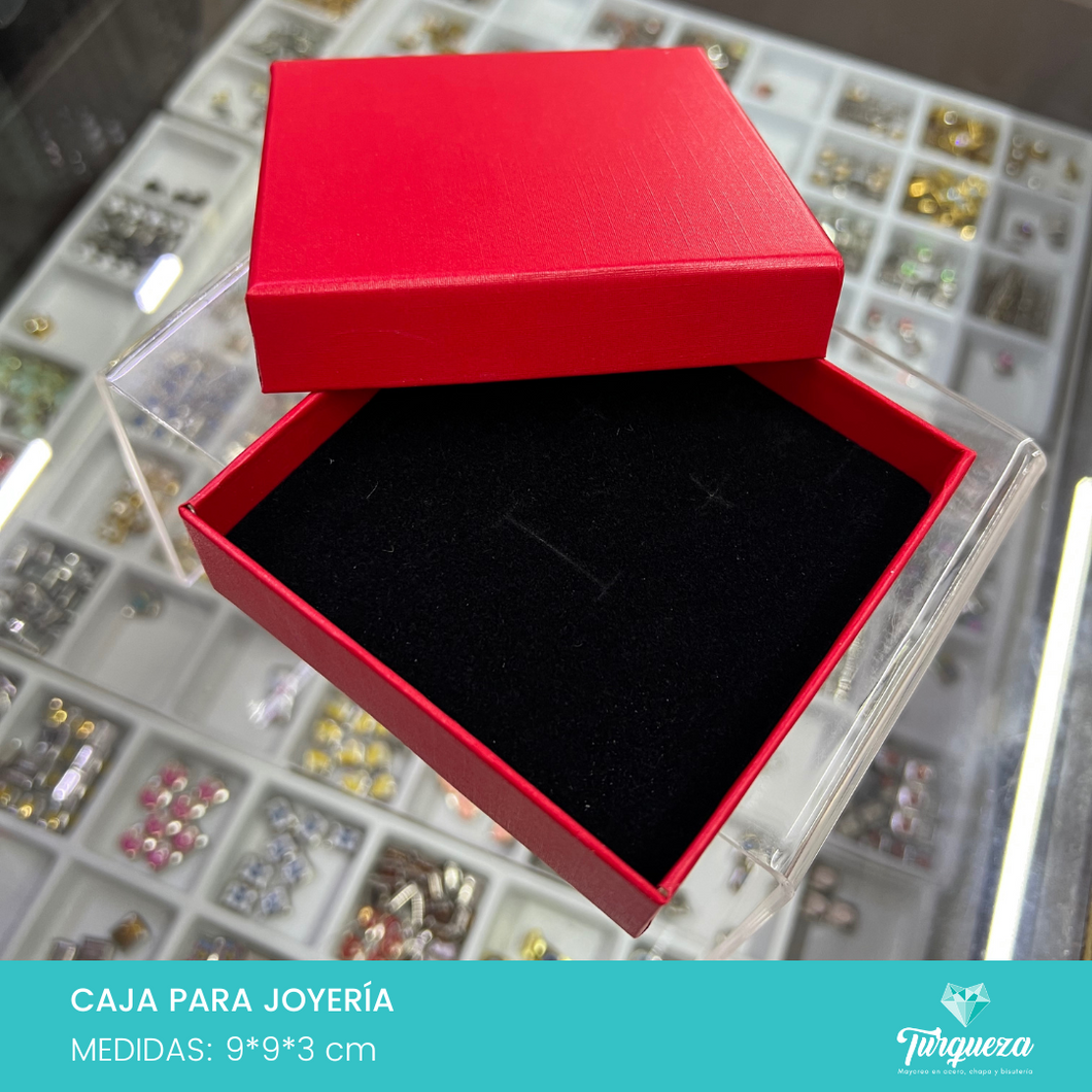 Caja de Joyería Roja (9x9x3cm)