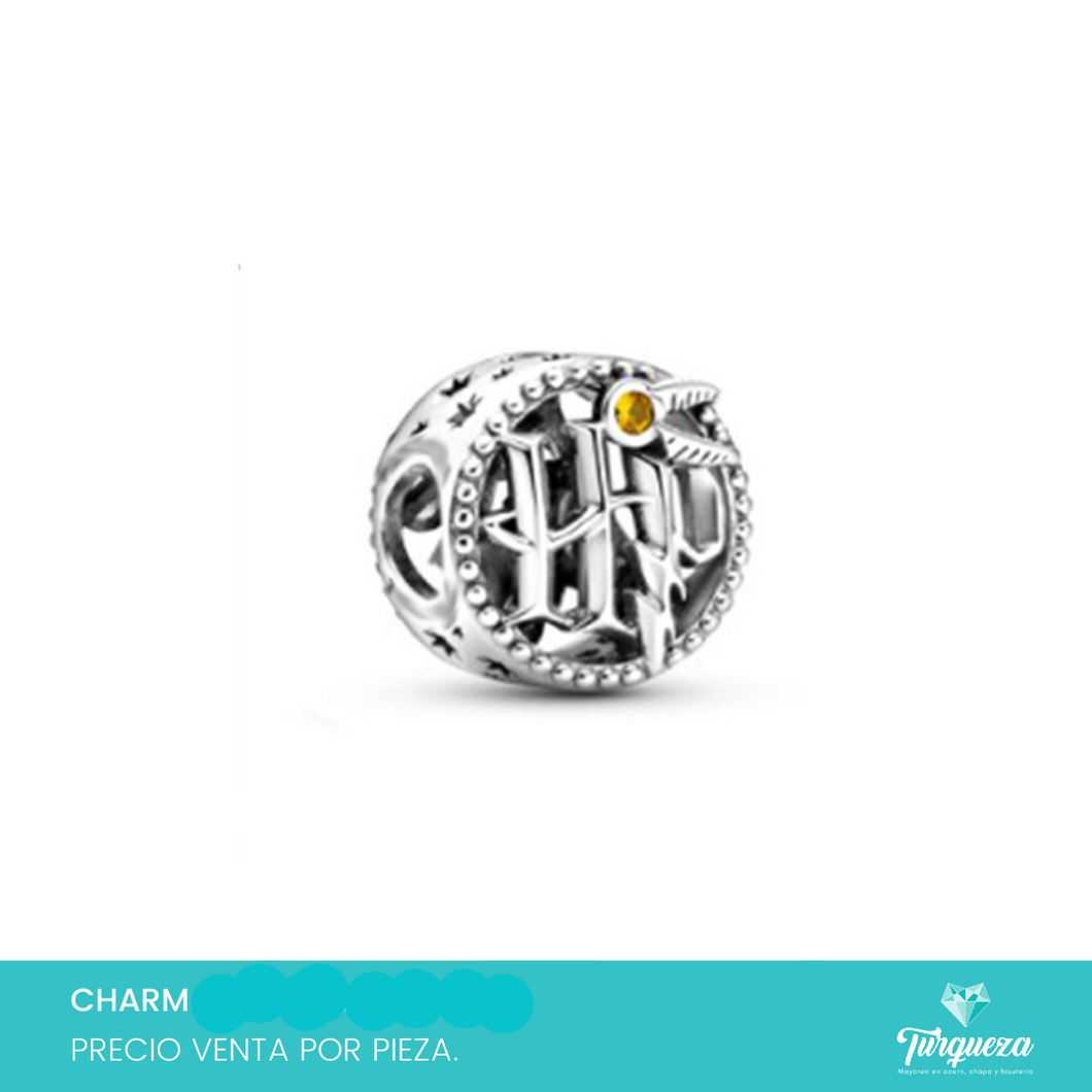 Dije Charm Pelicula HP Tipo Pand Plateado