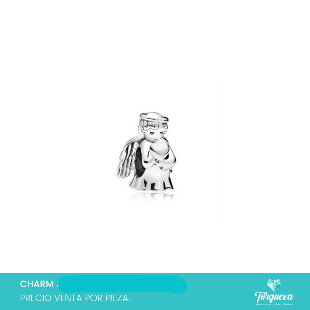 Dije Charm Angel Tipo Pand Plateado