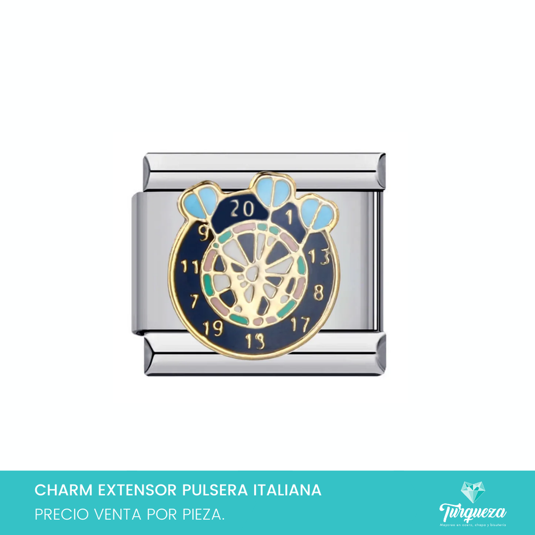 Dije Charm Dardos para Pulsera Tipo Italiana Plateado Acero Inoxidable