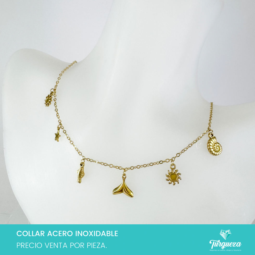 Collar Dijes Mar Acero Inoxidable