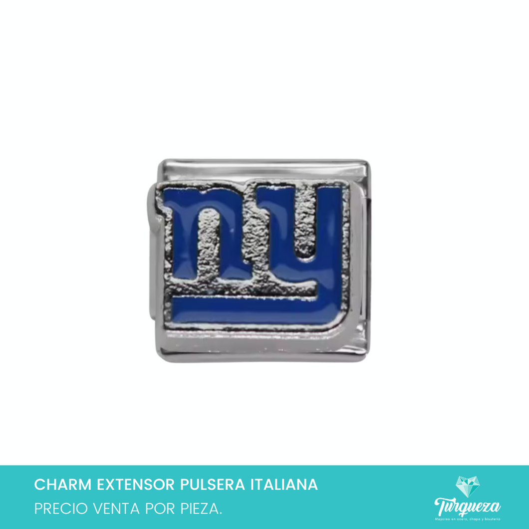 Dije Charm NY para Pulsera Tipo Italiana Plateado Acero Inoxidable
