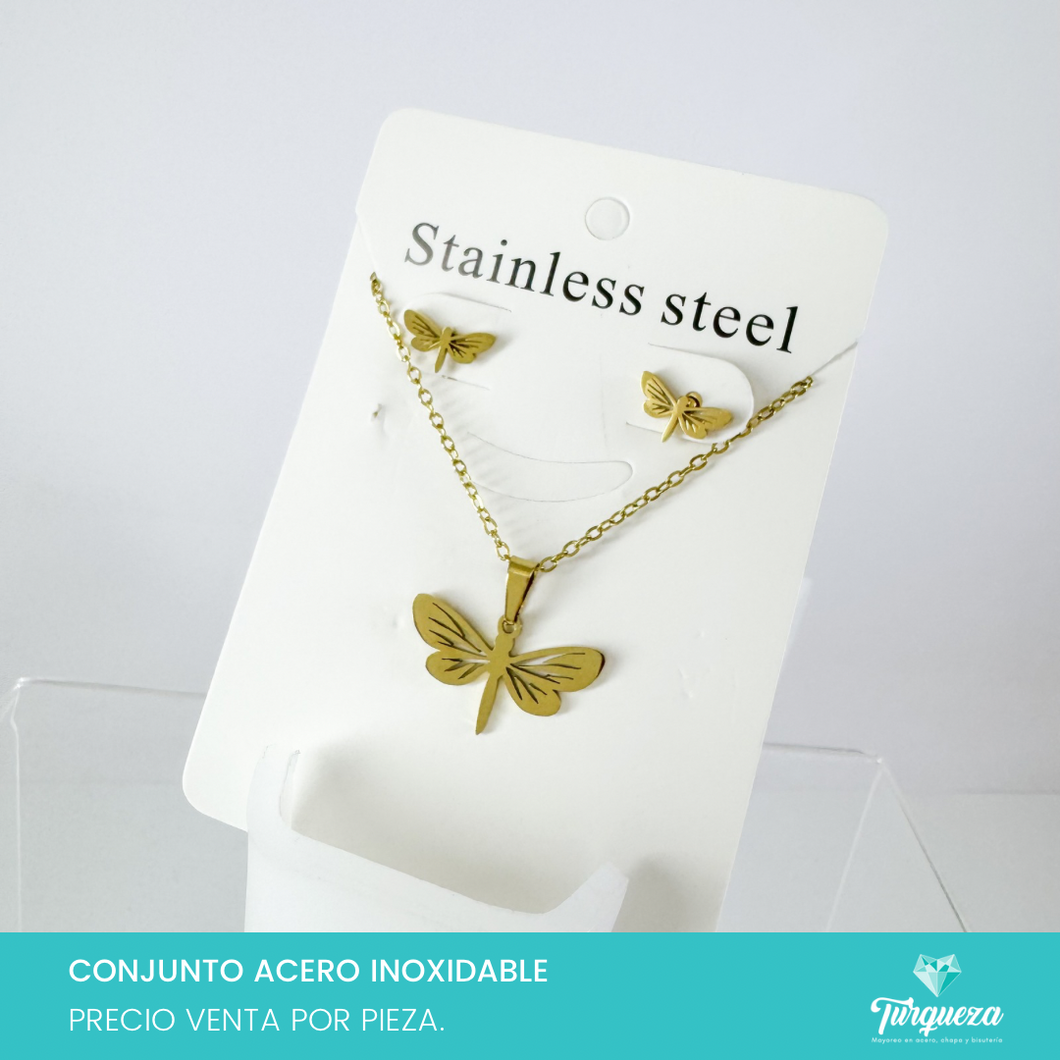 Conjunto Libelula Acero Inoxidable