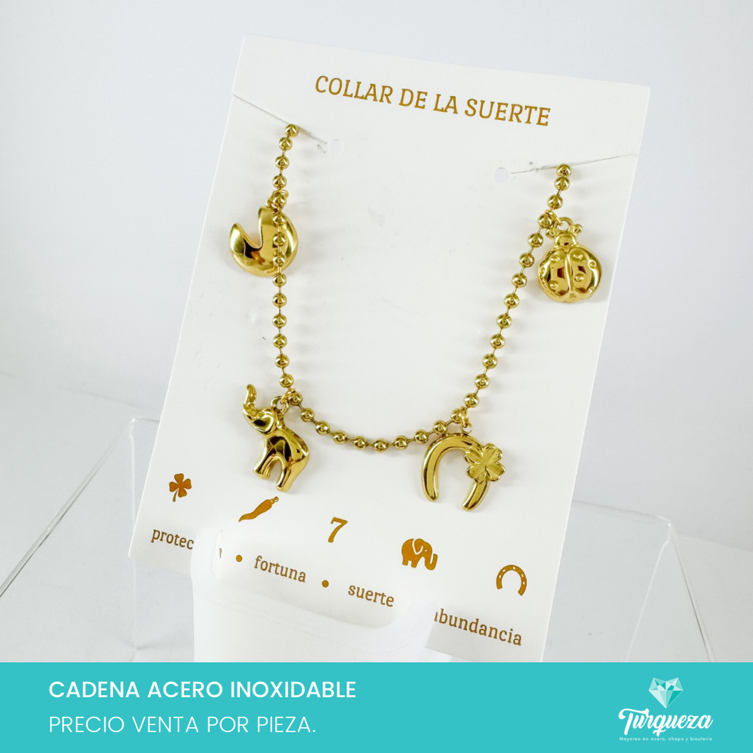 Collar Suerte Acero Inoxidable