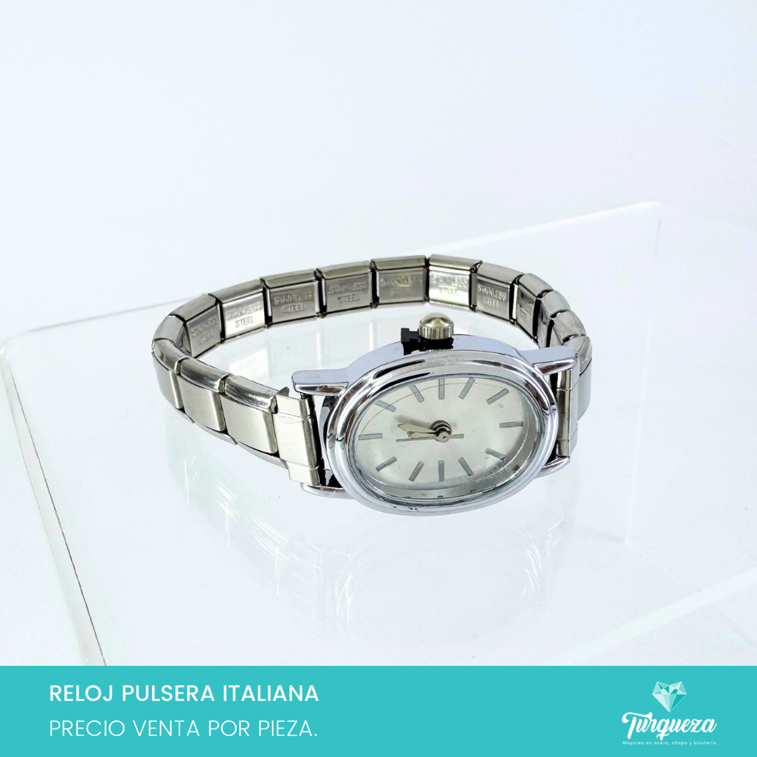 Reloj Pulsera Tipo Italiana (Caratula + 15 charms) Acero Inoxidable