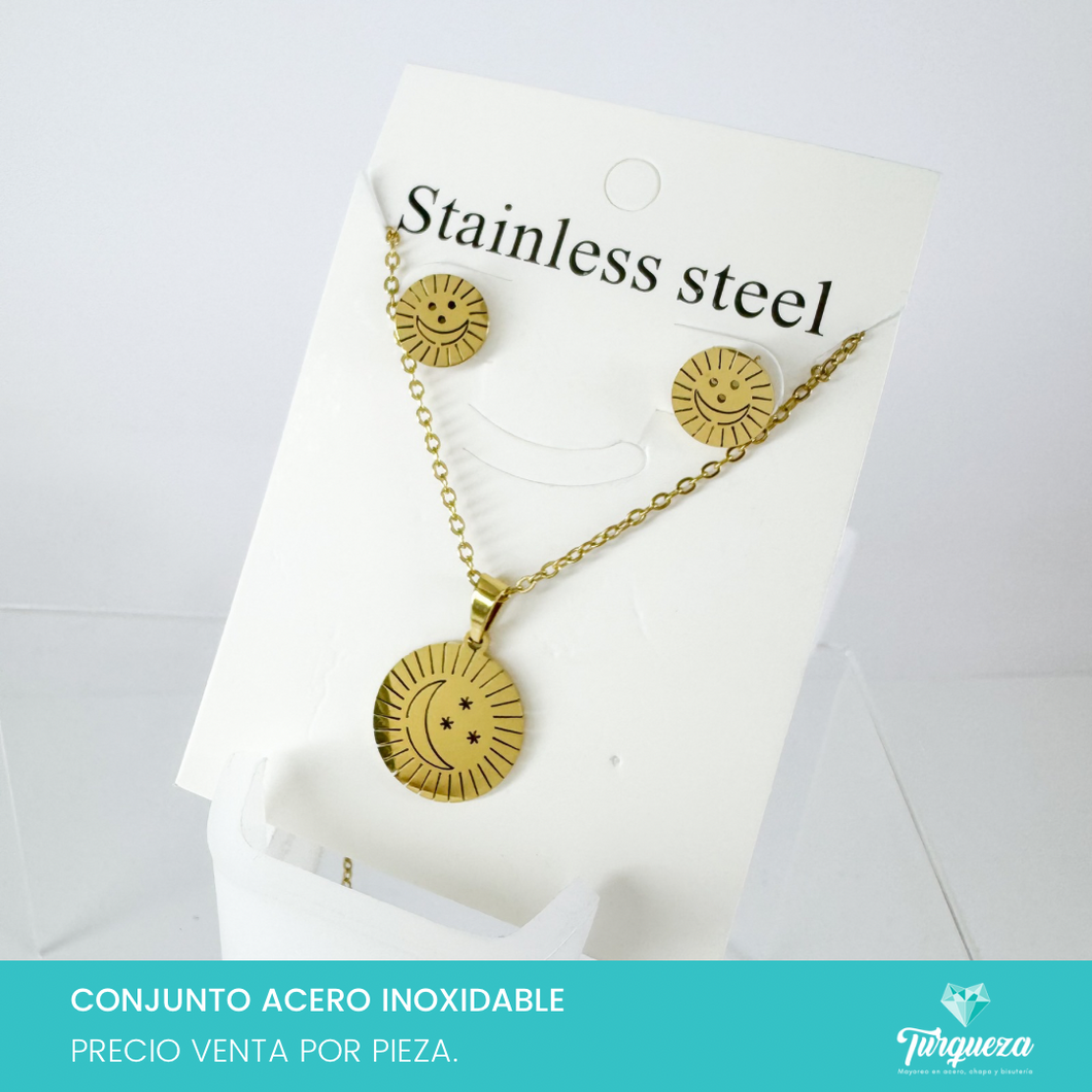 Conjunto Sol y Luna Acero Inoxidable
