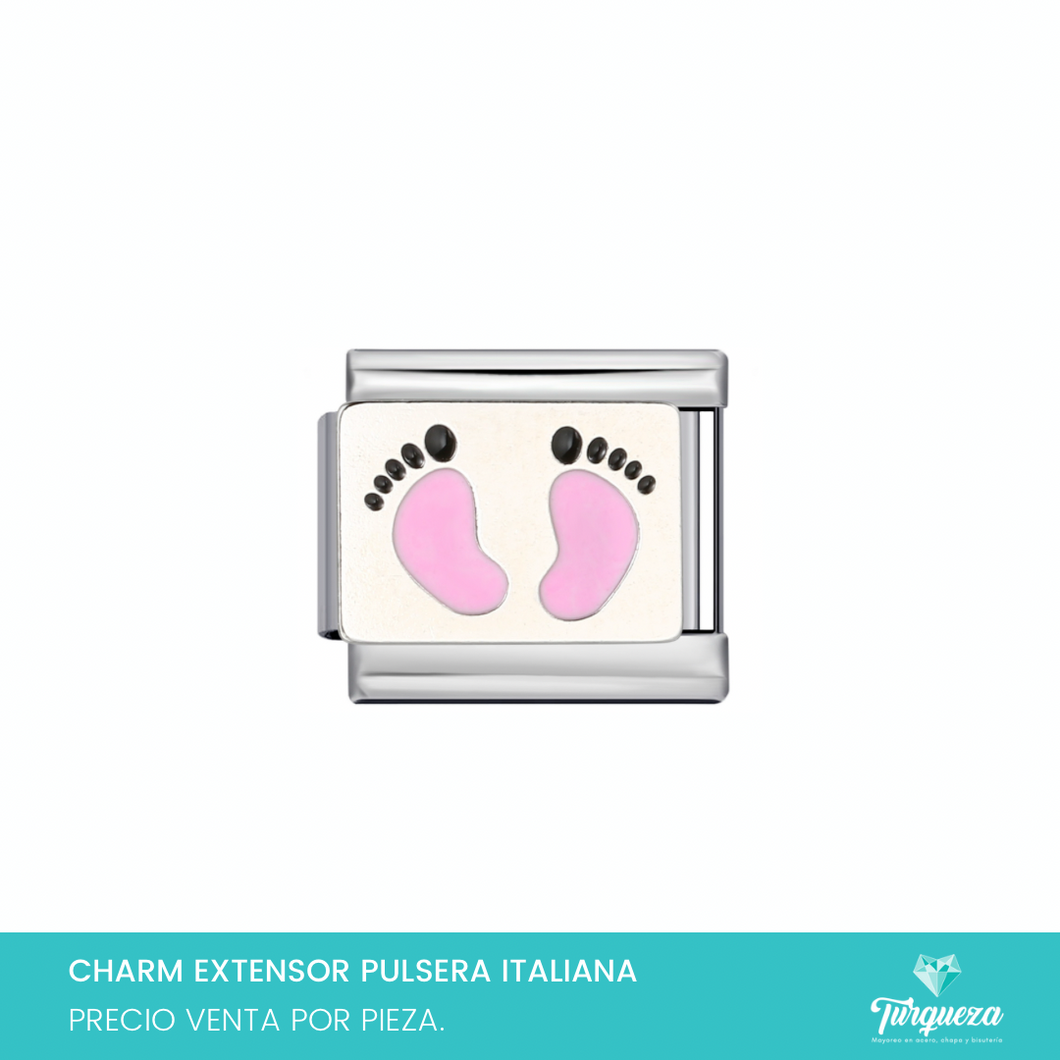 Dije Charm Pies para Pulsera Tipo Italiana Acero Inoxidable
