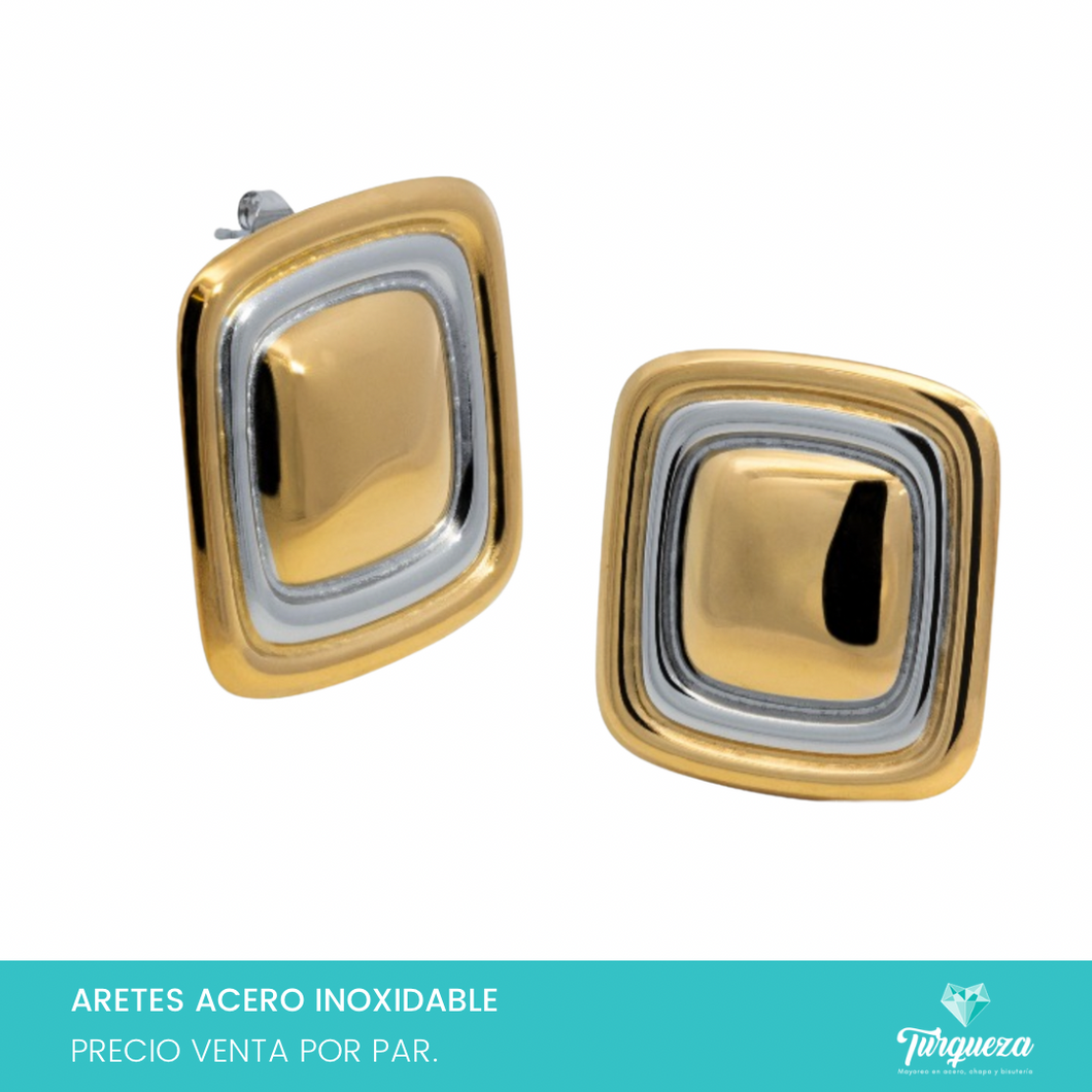 Arete Cuadrado Bitono (4cm) Acero Inoxidable