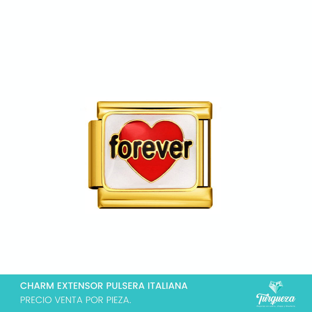 Dije Charm Forever para Pulsera Tipo Italiana Acero Inoxidable
