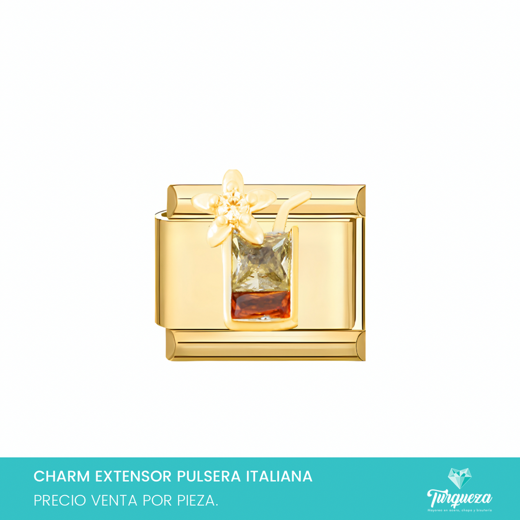 Dije Charm Bebida para Pulsera Tipo Italiana Acero Inoxidable