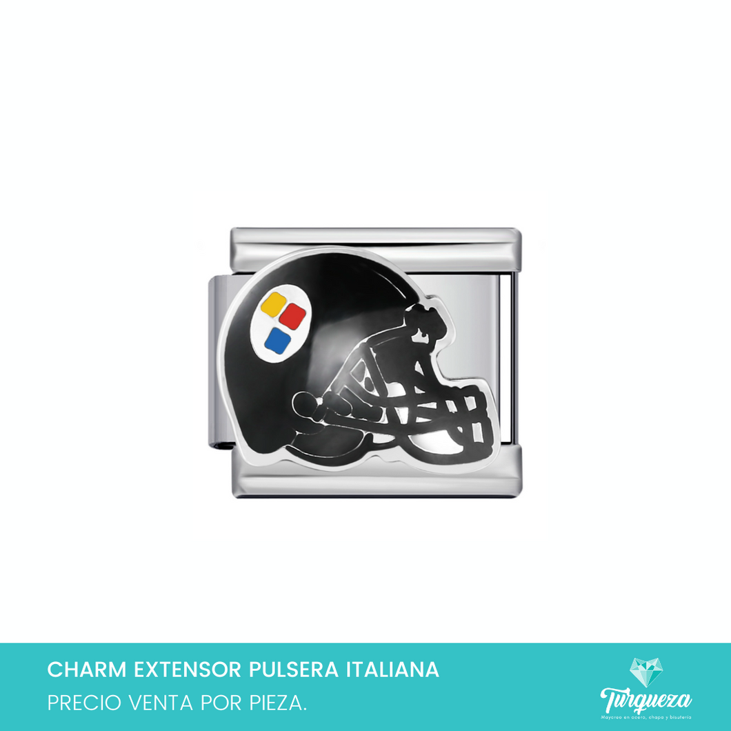 Dije Charm Casco para Pulsera Tipo Italiana Acero Inoxidable