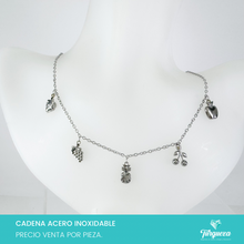 Cargar imagen en el visor de la galería, Collar Charms Frutas Plateado Acero Inoxidable
