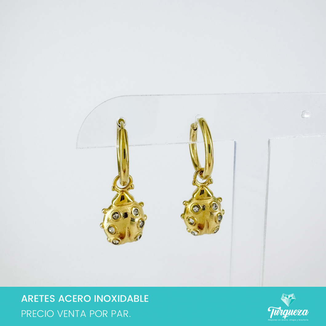 Arete Hoop Catarina Zirconias 2.5cm Acero Inoxidable