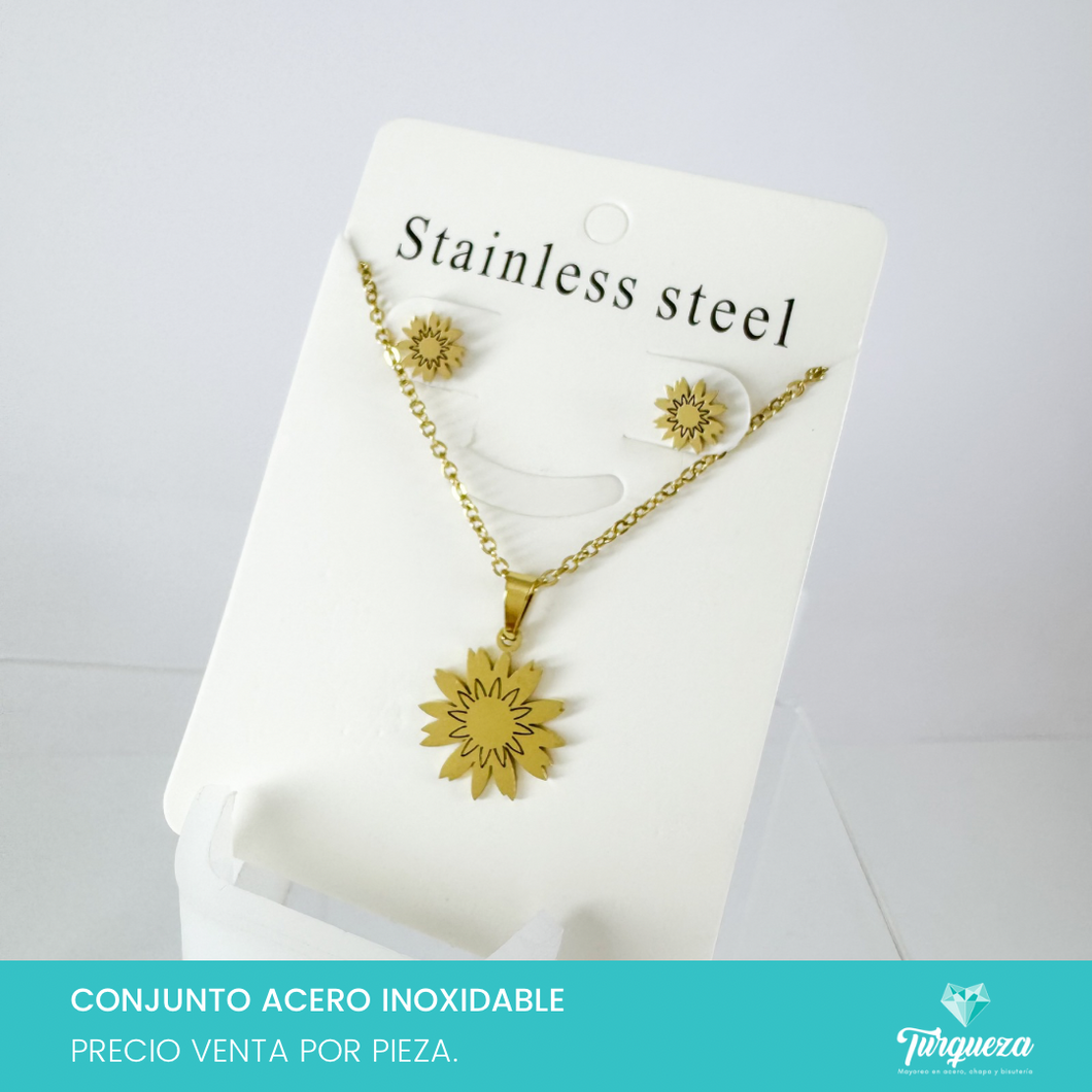 Conjunto Girasol Acero Inoxidable