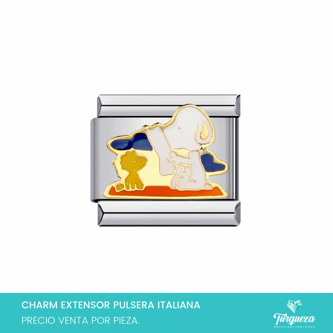 Dije Charm Snoop para Pulsera Tipo Italiana Plateado Acero Inoxidable