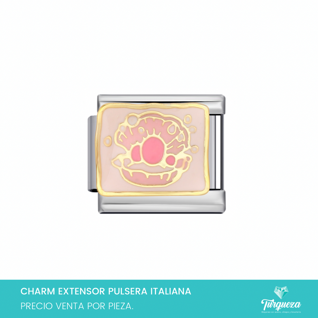 Dije Charm Concha Mar para Pulsera Tipo Italiana Acero Inoxidable