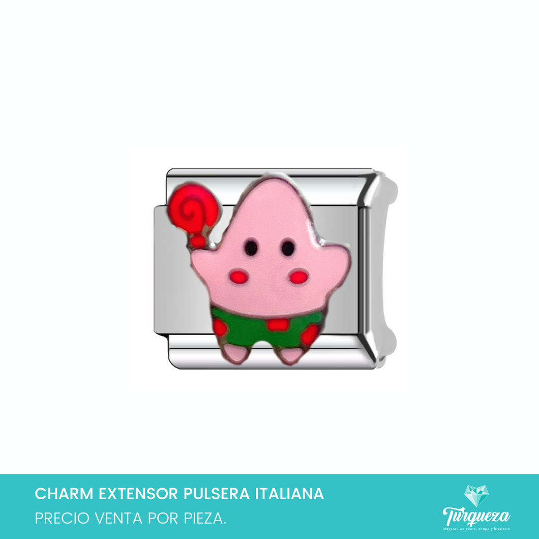 Dije Charm Patricio para Pulsera Tipo Italiana Plateado Acero Inoxidable