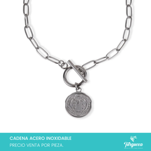 Cargar imagen en el visor de la galería, Collar San Benito Plateado Acero Inoxidable
